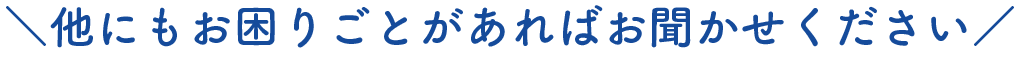 他にもお困りごとがあればお聞かせください