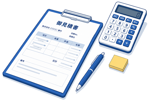 電卓と周年史の資料